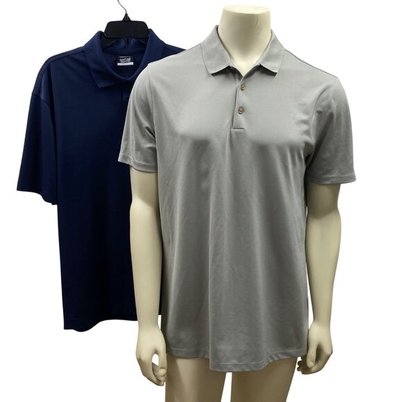 Nike Mens Dri-Fit Polo Shirt Gray Short Sleeve Performance Golf Top‎ Size L - Picture 7 of 16